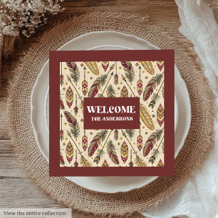 Pastel Boho Napkins Classic Tribal Custom Name