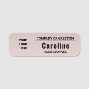 Pastel Boho Ombre Customizable Logo Employee Name Tag