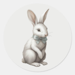 Pastel Boho Rabbit Classic Round Sticker