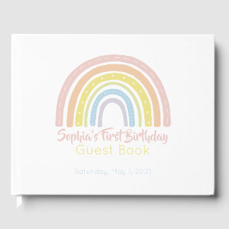 Pastel Boho Rainbow Guest Book