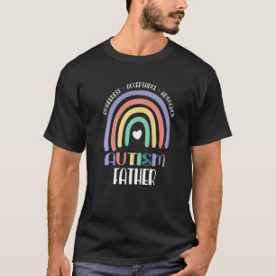 Pastel Boho Rainbow Proud Father Autism Family Mat T-Shirt