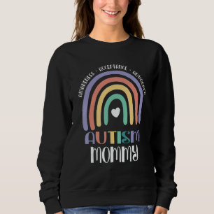 Pastel Boho Rainbow Proud Mommy Autism Family Matc Sweatshirt