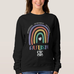 Pastel Boho Rainbow Proud Sis Autism Family Matchi Sweatshirt