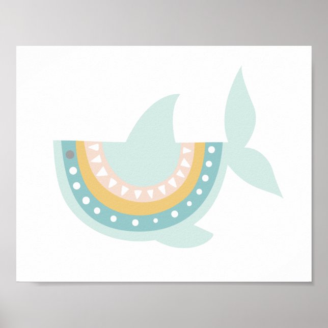 Pastel Boho Shark Poster (Front)