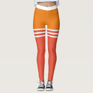 Pastel Bold Colours mix with White Thigh Stripes Leggings