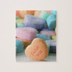 pastel bonbons coeurs valentines jour puzzle cadea