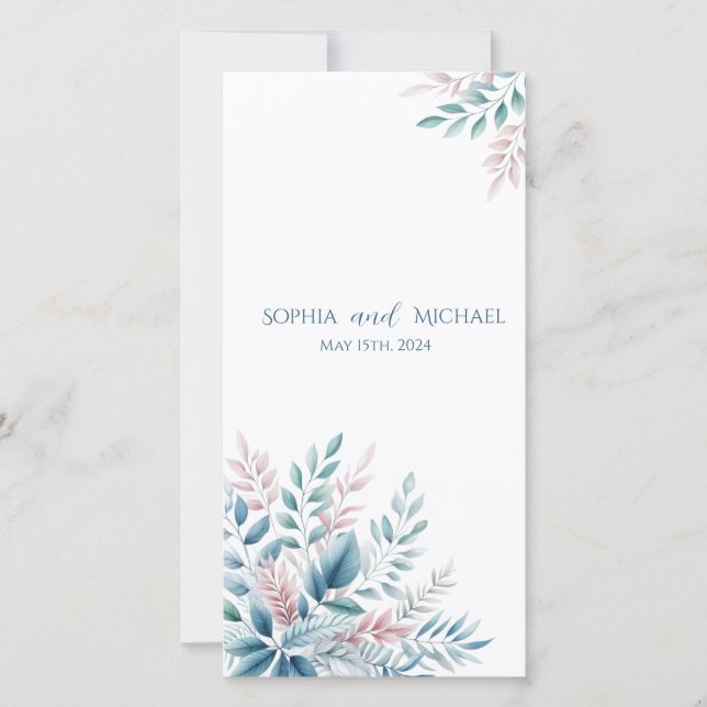 Pastel Botanical- Programme de mariage- (Devant)