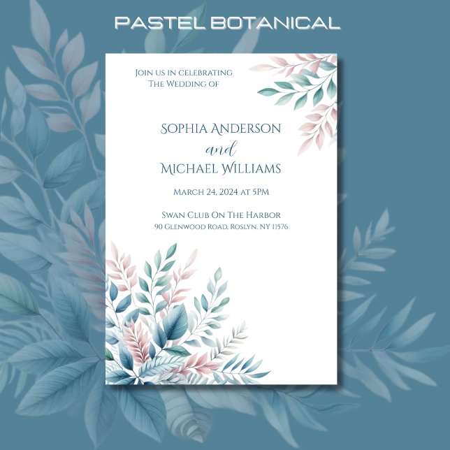 Pastel Botanique Mariage Thème Invitation (Pastel Botanical -Wedding Invitation)
