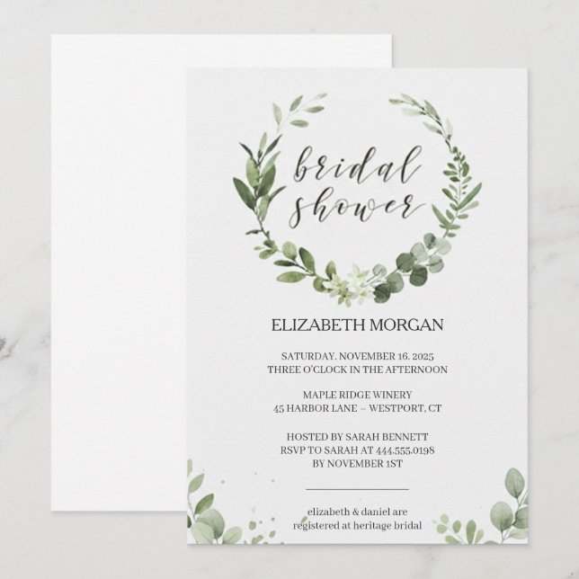 Pastel Bouquet Bridal Shower Invitation Floral (Front/Back)