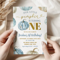 Pastel Boy Pumpkin Turning One 1st Birthday