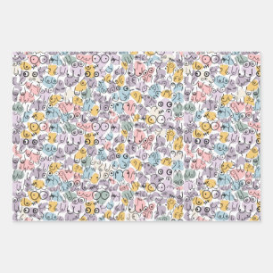 pastel breast design wrapping paper sheet