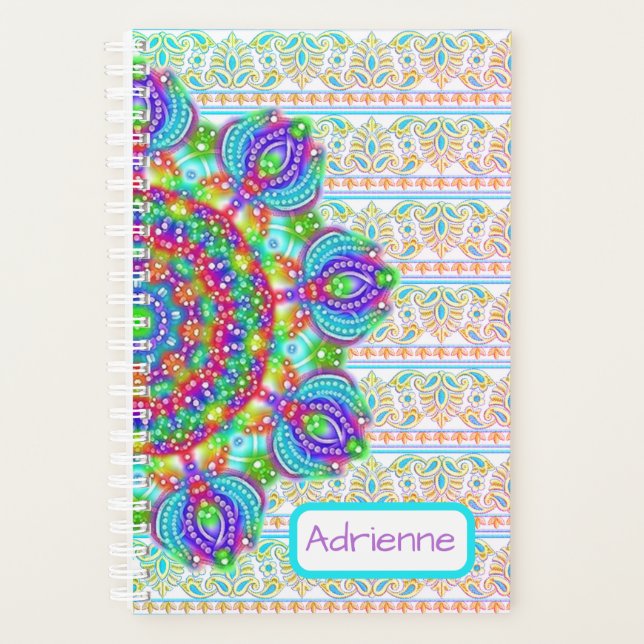 Pastel Brodery Beau Boho Nom Planificateur (Devant)