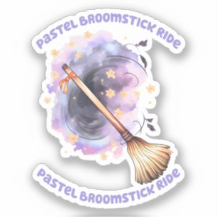 Pastel Broomstick Ride – Whimsical Witch Broom