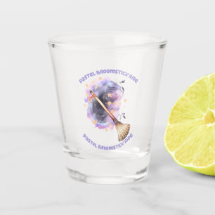 Pastel Broomstick Ride – Whimsical Witch Broom Shot Glass