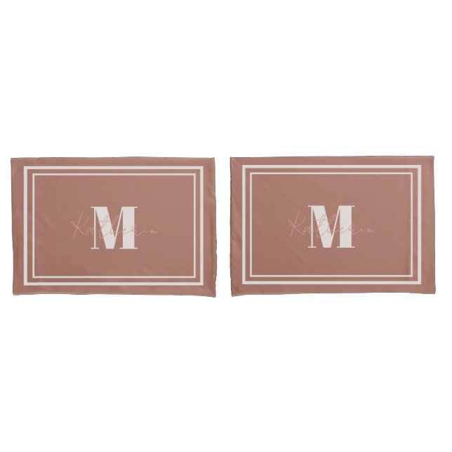 Pastel Brown Named Pillow Case Colour B17868 (Front-Set)