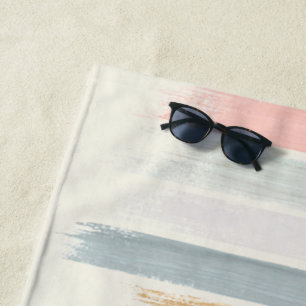 Pastel brush strokes personalized  beach towel
