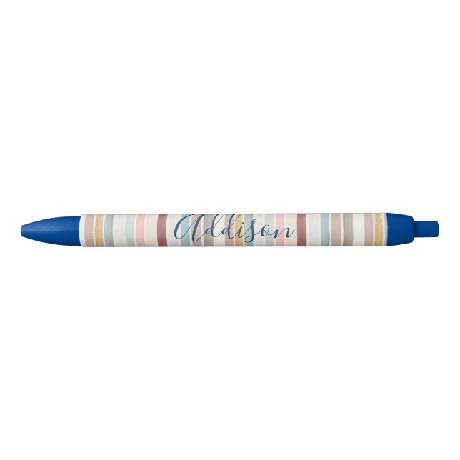 Pastel brush strokes personalized  blue ink pen (Front)