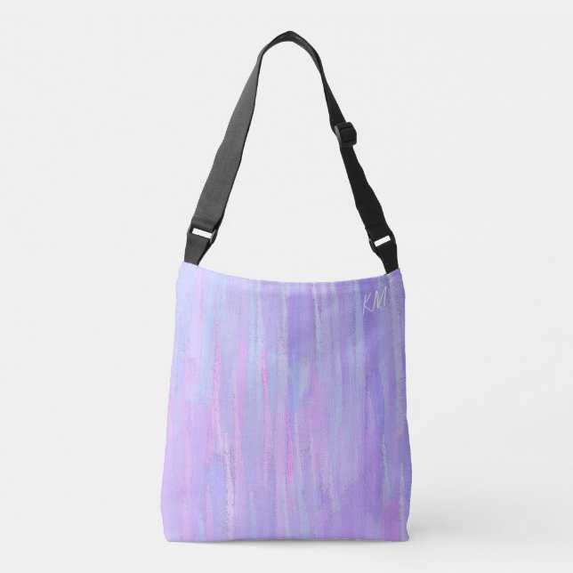 Pastel Brush Strokes Personalized Crossbody Bag (Front)