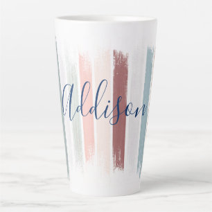 Pastel brush strokes personalized latte mug