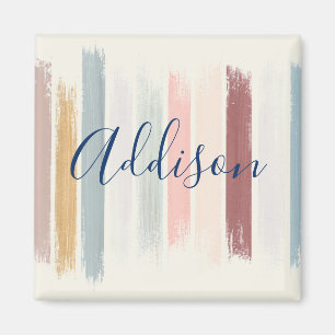 Pastel brush strokes personalized magnet