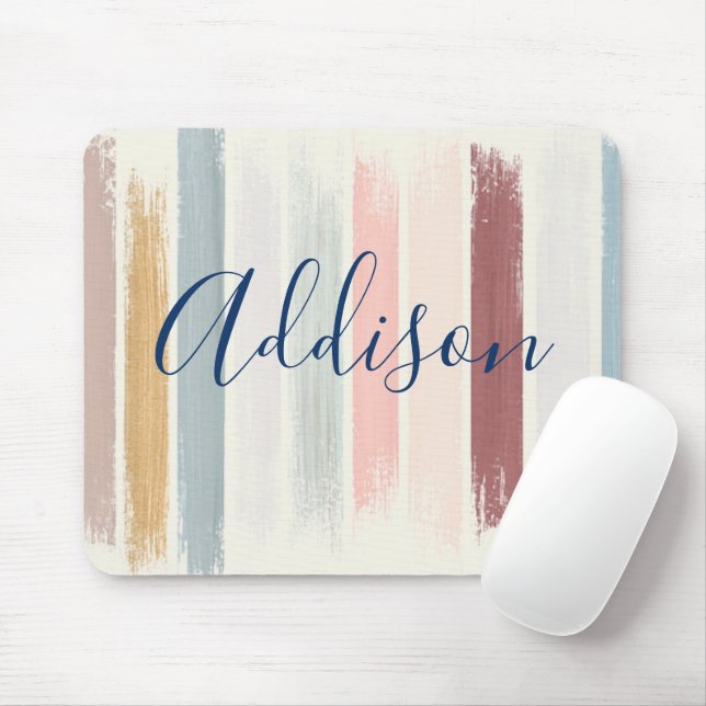 Pastel brush strokes personalized  mouse pad (With Mouse)