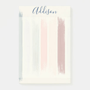 Pastel brush strokes personalized post-it notes