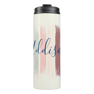 Pastel brush strokes personalized  thermal tumbler