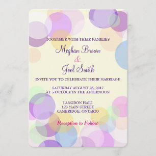 Pastel Bubble Wedding Invitation
