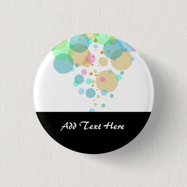Pastel Bubbles Circles in Pastels 1 Inch Round Button (Front)