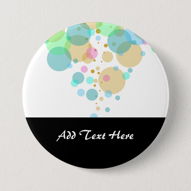 Pastel Bubbles Circles in Pastels 3 Inch Round Button (Front)