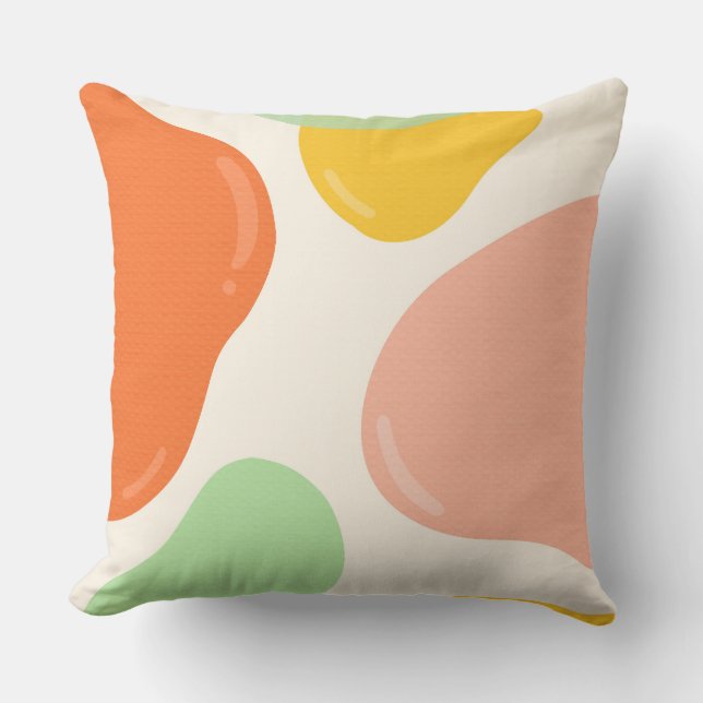 Pastel Bubbles Throw Pillow (Front)