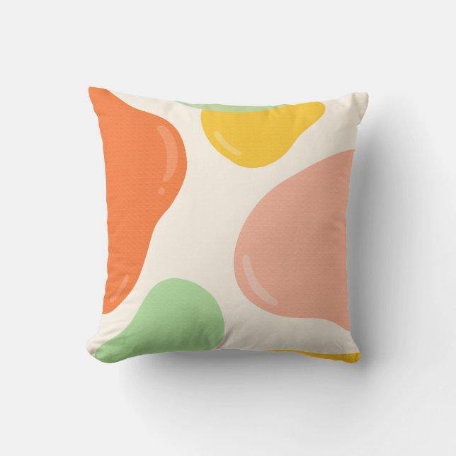 Pastel Bubbles Throw Pillow (Front)