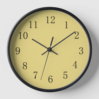 Pastel Buff Yellow Kitchen Wall Clock