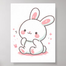Pastel Bunny Design, Soft Colour Bunny Art
