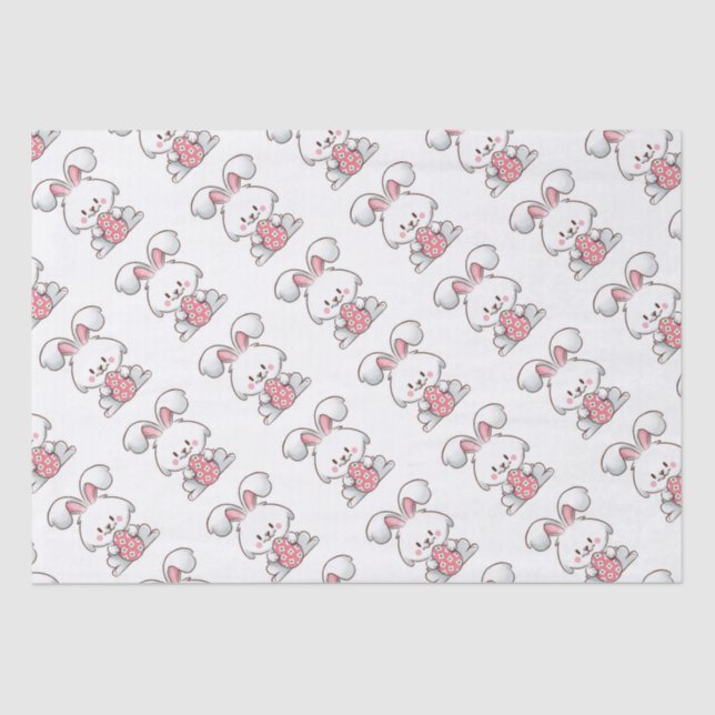 Pastel Bunny Elegance Tissue Paper (Front)