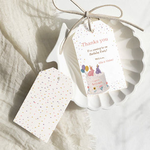 Pastel Bunny Joint Birthday for Sister Brother Gift Tags
