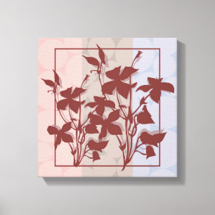 Pastel Burgendy Leaf Canvas Wall Art