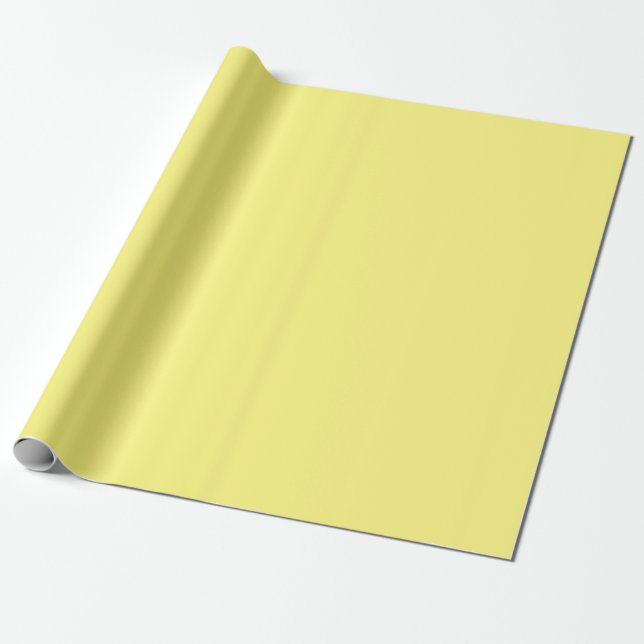 Pastel Buttercup Yellow Gift Wrapping Paper (Unrolled)