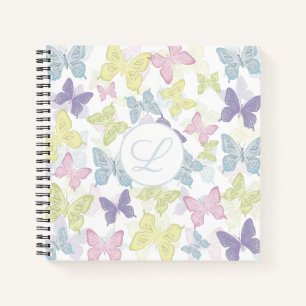 Pastel Butterflies 8.5" x 8.5" Spiral Notebook