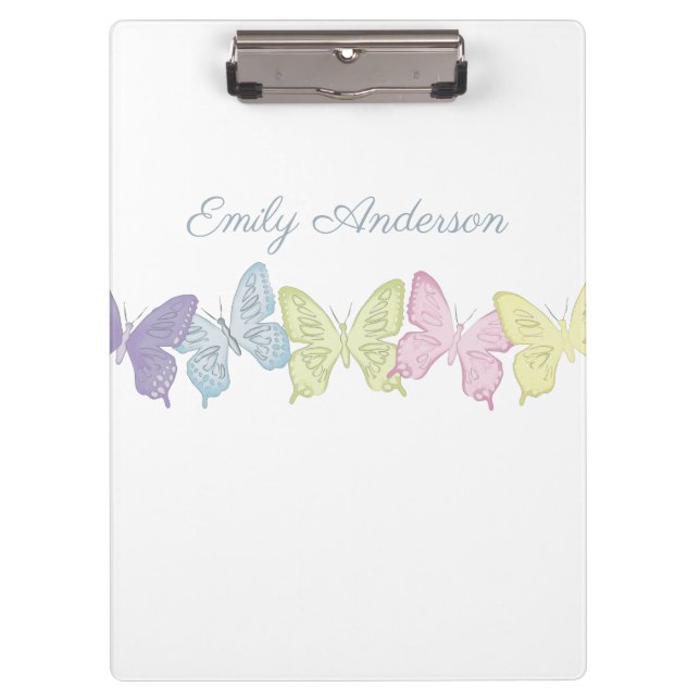 Pastel Butterflies Clipboard (Front)