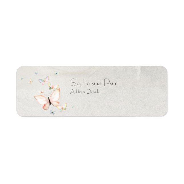 Pastel Butterflies Design Étiquettes de adresse (Devant)