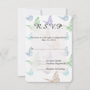 Pastel Butterflies Mariage RSVP