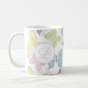 Pastel Butterflies Motif 11 oz Mug classique
