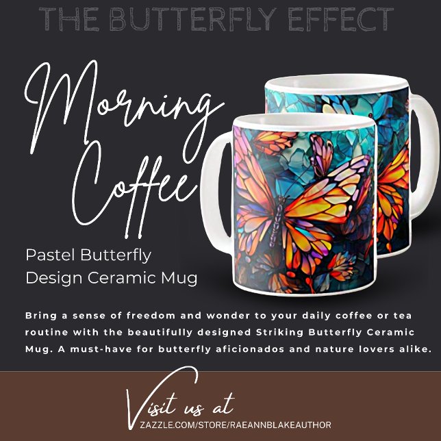 Pastel Butterfly Design Ceramic Mug (Creator Uploaded)