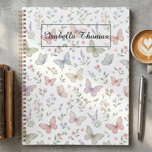 Pastel Butterfly Floral Notebook Cover Background Planner (Creator Uploaded)
