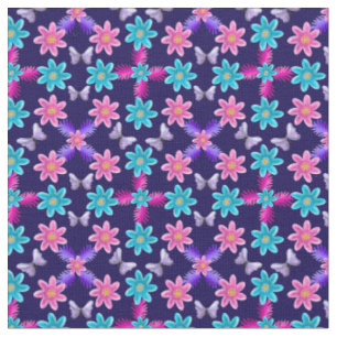 Pastel Butterfly Floral Pattern Fabric