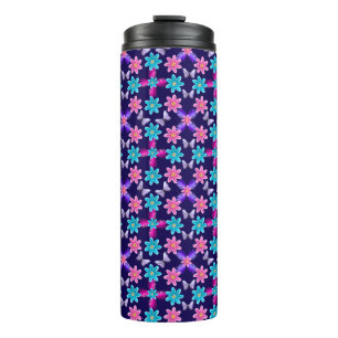 Pastel Butterfly Floral Pattern Thermal Tumbler