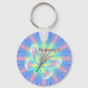 Pastel butterfly keychain