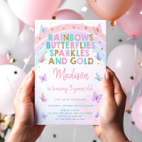 Pastel Butterfly Rainbow Birthday