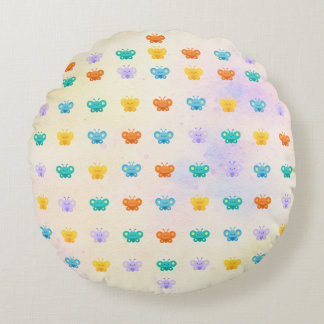 Pastel Butterfly Round Pillow